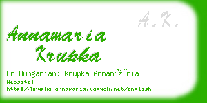 annamaria krupka business card